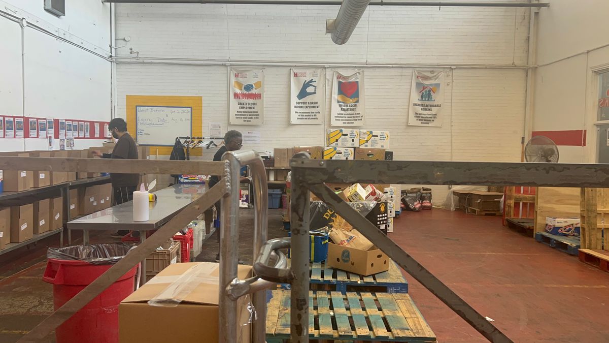Food sorting and warehouse operations at North York Harvest Food Bank